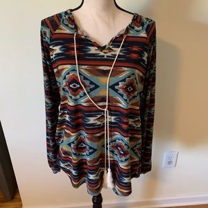 Cute printed top size large